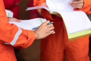 Investigation of incident with employee filling out form