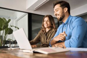 Online training at a desk